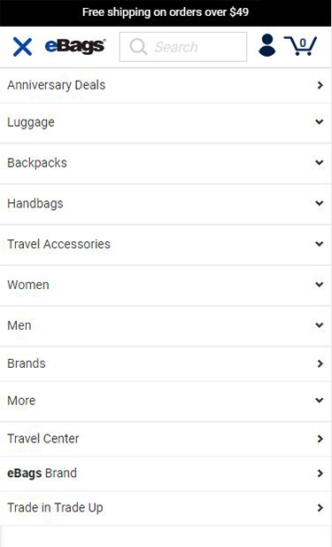 5 – Old Mobile Menu